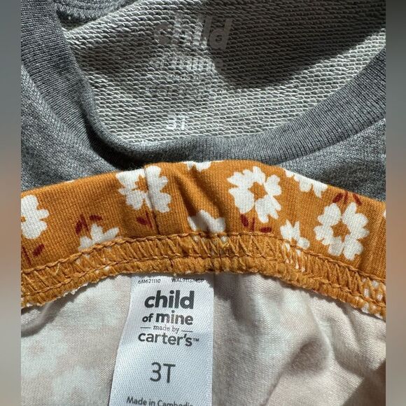 NEW Carter’s 3T Girls Matching 2PC Outfit Sweater & Floral Leggings - Picture 4 of 4